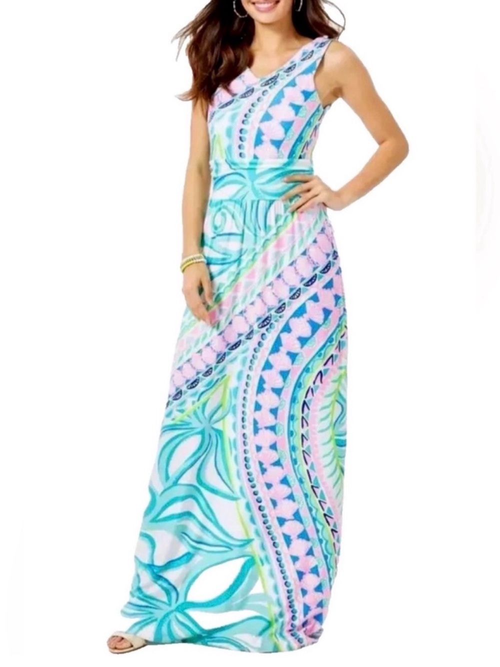Lilly Pulitzer Marco Maxi Dress S Voco Island print MWT